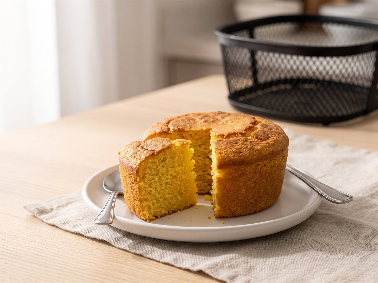 Bolo de fubá na air fryer